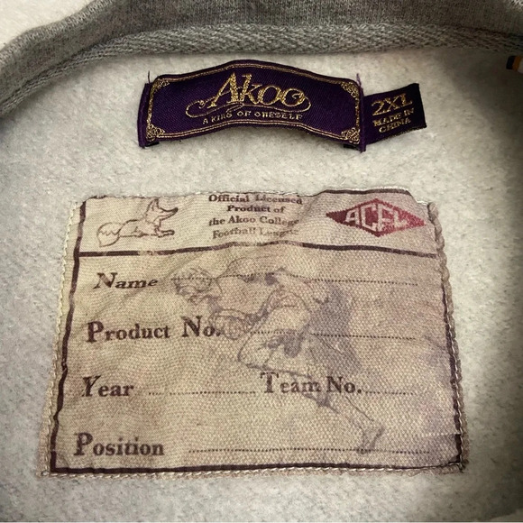 Akoo collegiate football 1946 embroidered crewneck XXL gray 28577 - Picture 10 of 14